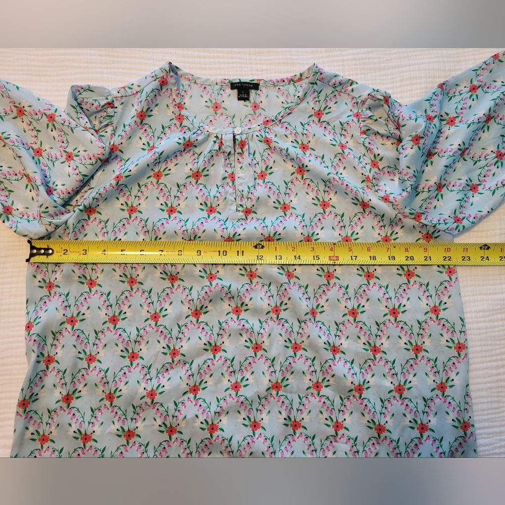 Ann Taylor Floral Blouse - Blue and Pink - Picture 5 of 8